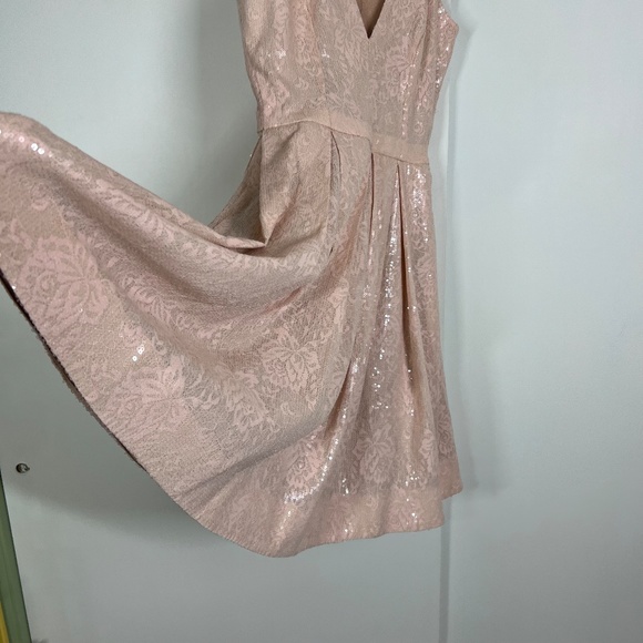Dress the Population Pink Sequin Dress,‎ XS, V-neck, hidden zipper, NWOT - Picture 7 of 13